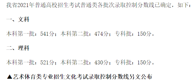 2021年各省錄取批次分?jǐn)?shù)線出來(lái)了，來(lái)看看你能上那些大學(xué)吧
