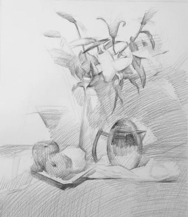 不知道花卉素描怎么畫？來看看別人是怎么畫的
