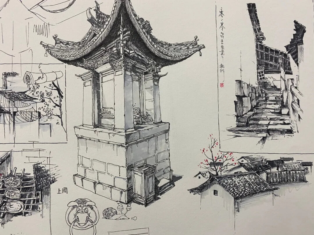 【重慶美術(shù)校考寒假特訓(xùn)營】重慶龍行藝術(shù)線上寒假課程第三講：風景速寫基礎(chǔ)！圖十三