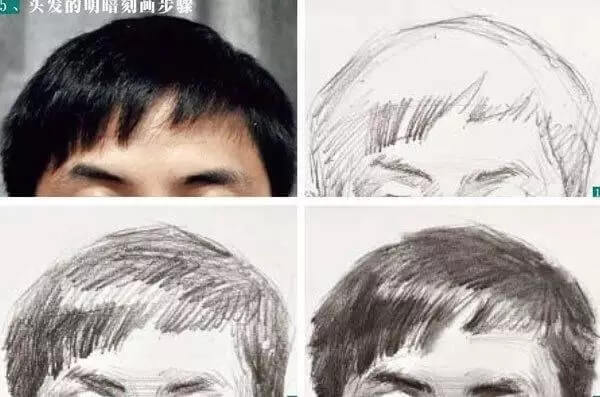 素描頭像的發(fā)絲教學(xué)！跟著重慶美術(shù)集訓(xùn)畫室老師看看吧，圖三